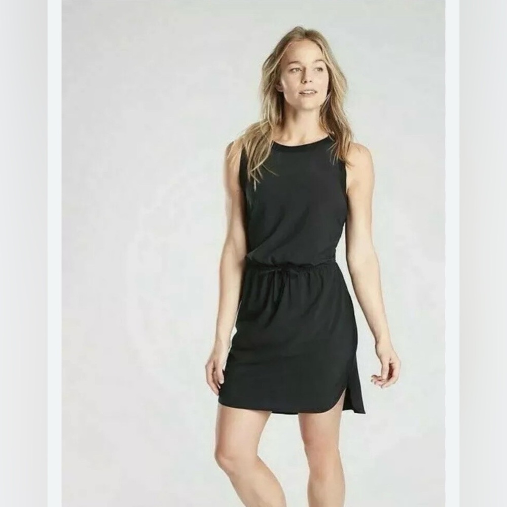 Athleta - Rincon Dress Dark Zebra Printed Casual Featherweight Travel Dress - XS